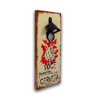 Abridor De Garrafas Parede Cerveja Mdf Com Imã 25x13 Cm - 2