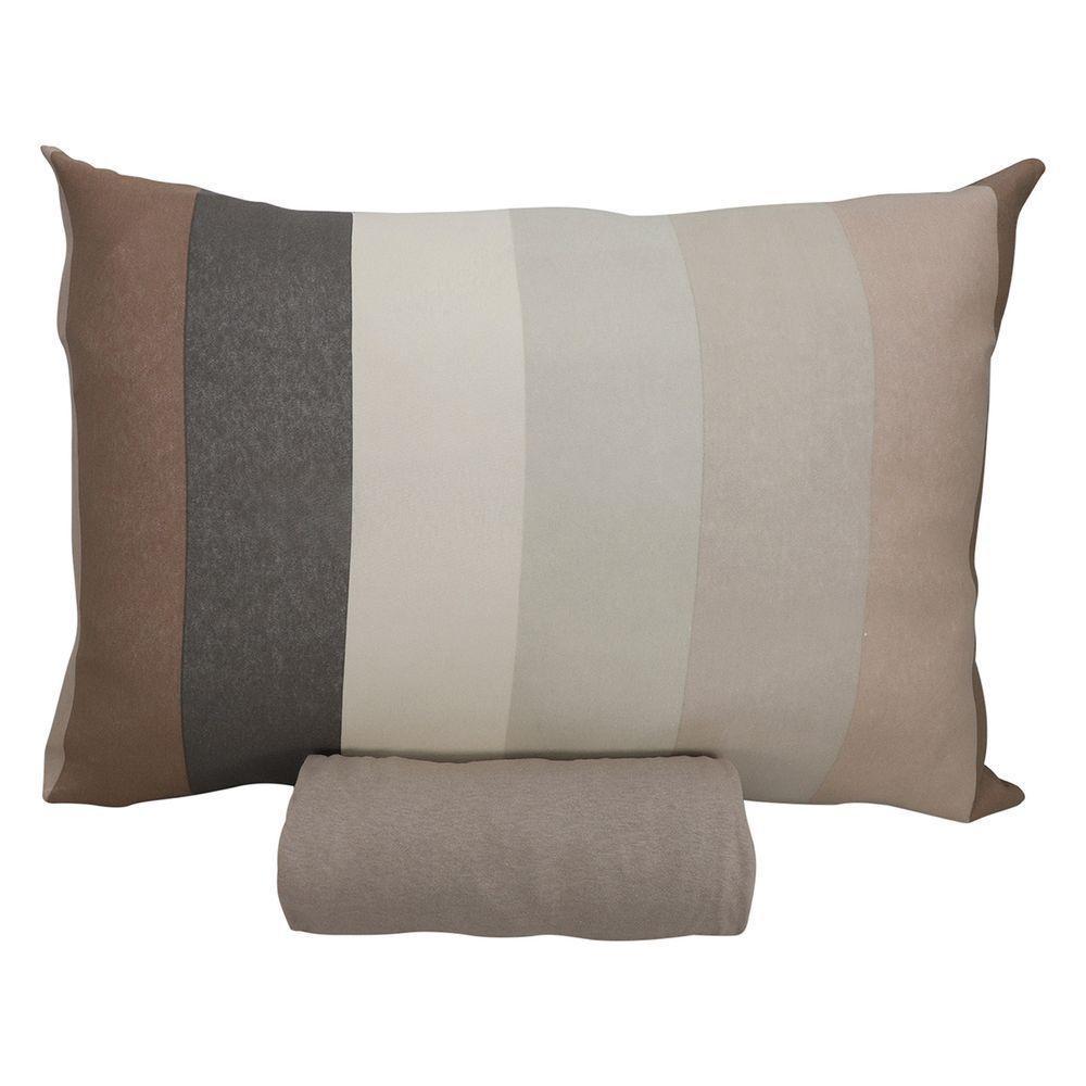 Jogo De Cama Solteiro Portallar Malha 100% Algodão Estocolmo 2 Peças Bege - 1