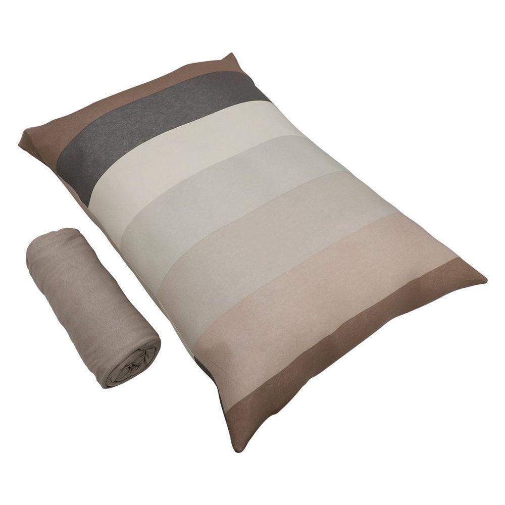 Jogo De Cama Solteiro Portallar Malha 100% Algodão Estocolmo 2 Peças Bege - 2