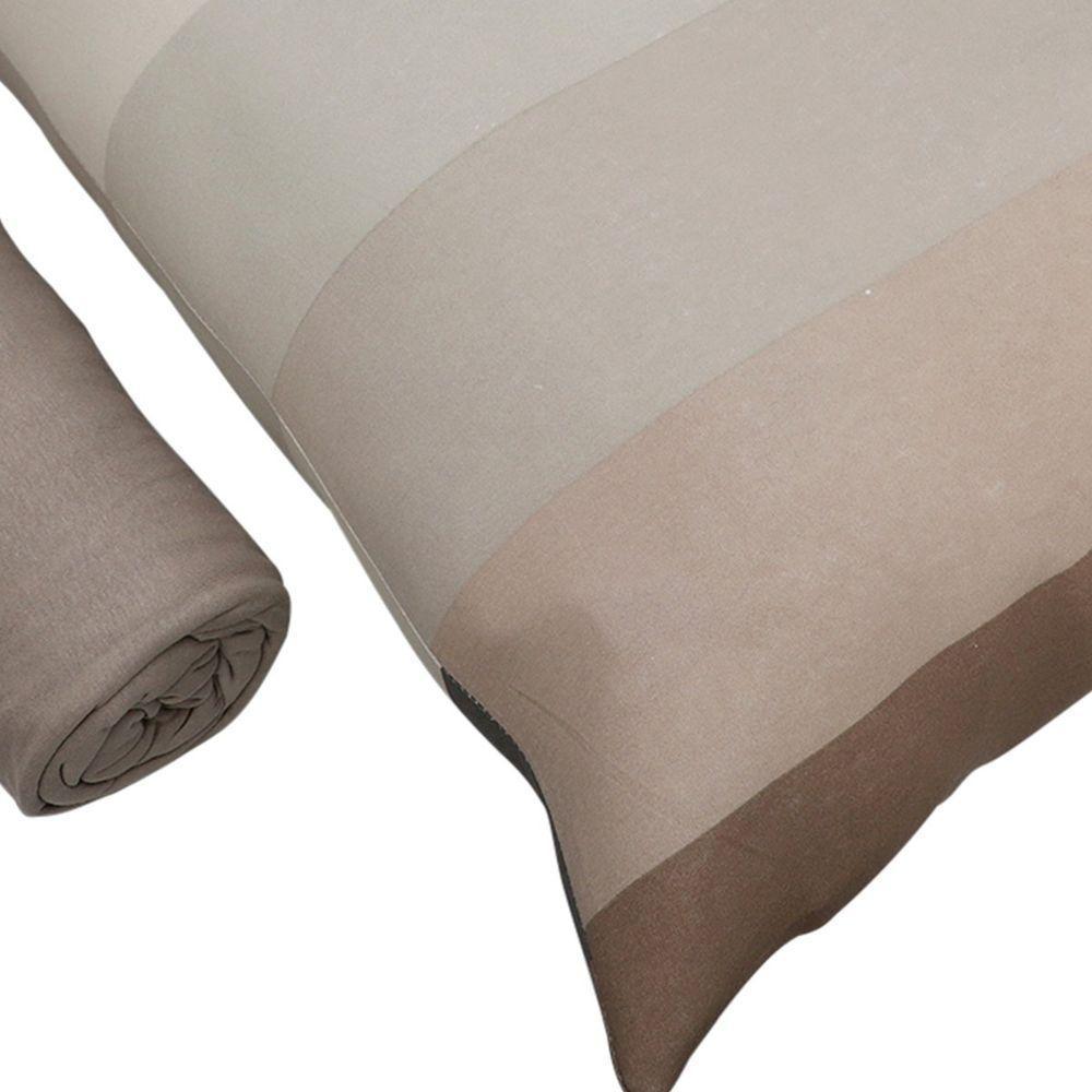 Jogo De Cama Solteiro Portallar Malha 100% Algodão Estocolmo 2 Peças Bege - 3