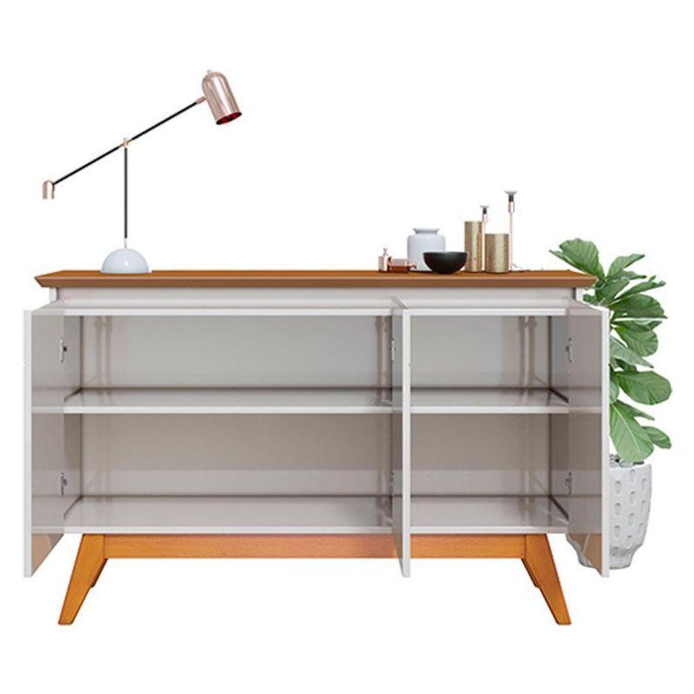 Aparador Para Sala Buffet Ambiente Classic 3 Portas Off White Freijó - Imcal - 4