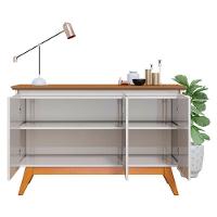 Aparador Para Sala Buffet Ambiente Classic 3 Portas Off White Freijó - Imcal - 4