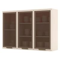 Armário Aéreo 3 Portas De Vidro 120 Cm Connect Off White – Henn - 1