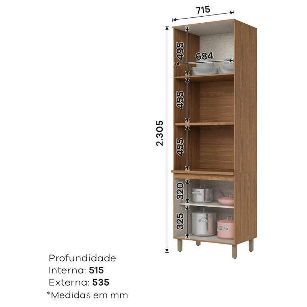 Armário Paneleiro Torre Quente 2 Fornos Requinte Nature Nature Areia Hp – Henn - 2