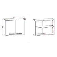 Armário Aéreo Ametista 2 Portas 80 Cm Freijó Supremo - Kits Paraná - 3