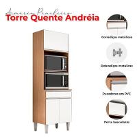 Armário Paneleiro Torre Quente 2 Fornos Andréia Amêndoa Branco - Ajl - 5
