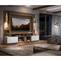 Estante Com Suporte Tv 65" E Leds Berlim Multimóveis V3384 Madeirada/Branca Madeirado/Branco - 2