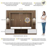 Estante Com Suporte Tv 65" E Leds Berlim Multimóveis V3384 Madeirada/Branca Madeirado/Branco - 6