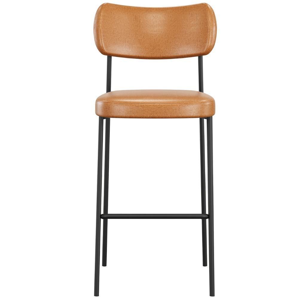 Banqueta Alta Bar Estofada Kit 4 Milli Sintético Caramelo A14 - Mpozenato - 4