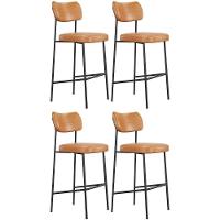 Banqueta Alta Bar Estofada Kit 4 Milli Sintético Caramelo A14 - Mpozenato - 1