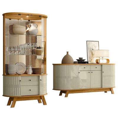 Aparador Para Sala Buffet Ambiente Mônaco E Cristaleira Moss Cumaru Opala – Madetec