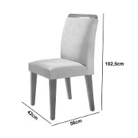 Sala De Jantar Mesa Olímpia 120cm Mdf Canto Copo Com 4 Cadeiras Athenas Marrom, Off White E Imbuia - 7