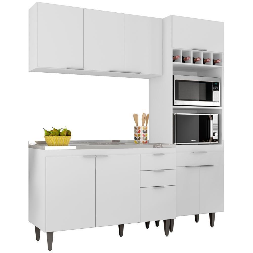 Armário De Cozinha Cp02 Com Pia 120cm Pérola Z34 Branco - Mpozenato - 2