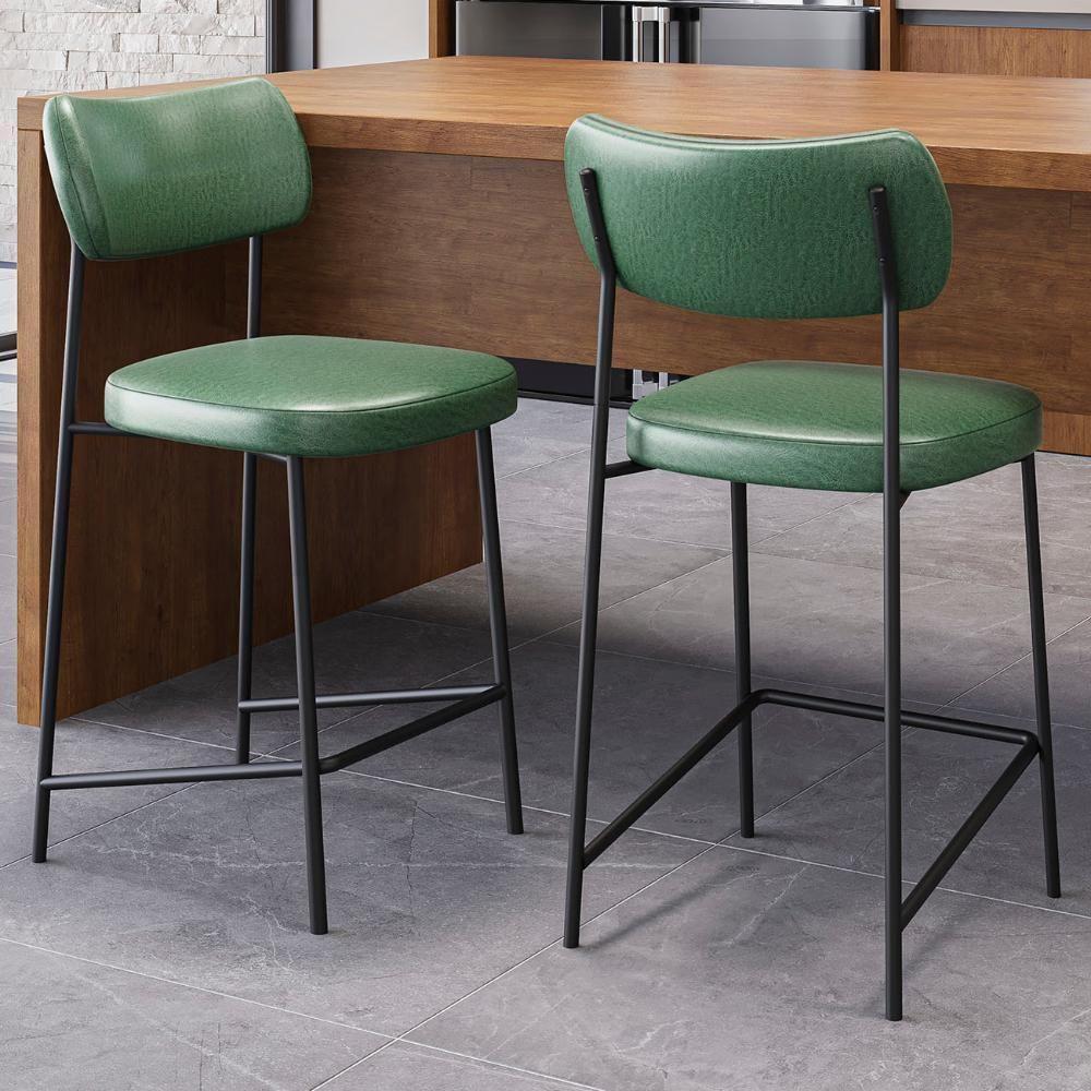 Banqueta Cozinha Média Kit 4 Milli Sintético Verde A14 - Mpozenato - 2