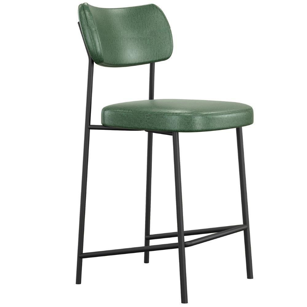 Banqueta Cozinha Média Kit 4 Milli Sintético Verde A14 - Mpozenato - 6