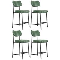 Banqueta Cozinha Média Kit 4 Milli Sintético Verde A14 - Mpozenato - 1