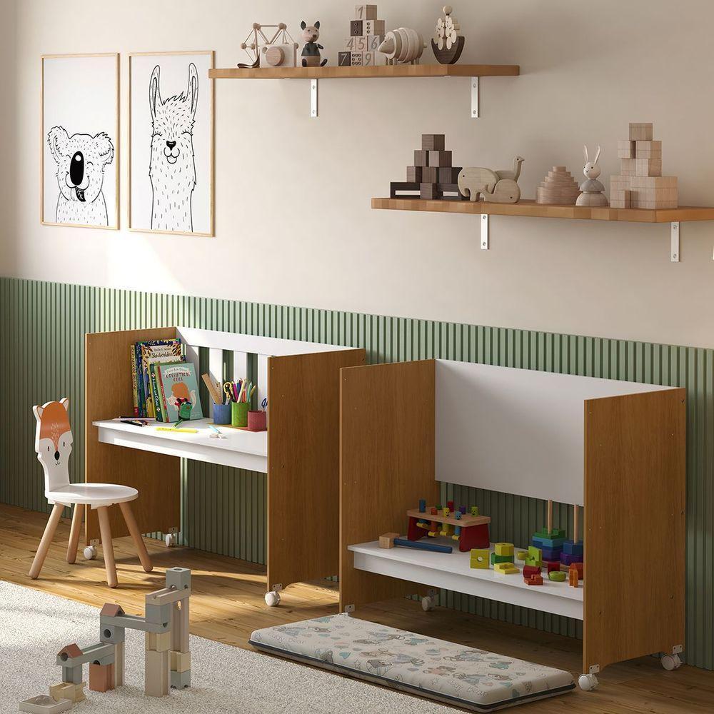 Mini Berço Moisés Trocador Com Colchão Multifuncional 5x1 Branco/freijó - 9