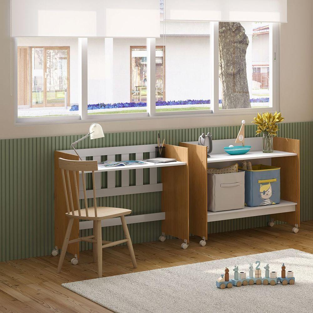 Mini Berço Moisés Trocador Com Colchão Multifuncional 5x1 Branco/freijó - 10