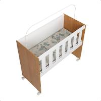Mini Berço Moisés Trocador Com Colchão Multifuncional 5x1 Branco/freijó