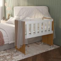 Mini Berço Moisés Trocador Com Colchão Multifuncional 5x1 Branco/freijó - 8