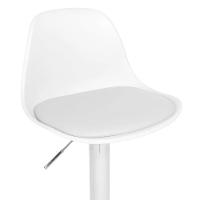 Banqueta Alta Estofada Com Base Giratória E Regulagem De Altura - ícaro Branco - 6