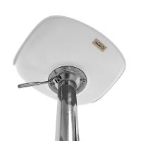 Banqueta Alta Estofada Com Base Giratória E Regulagem De Altura - ícaro Branco - 7