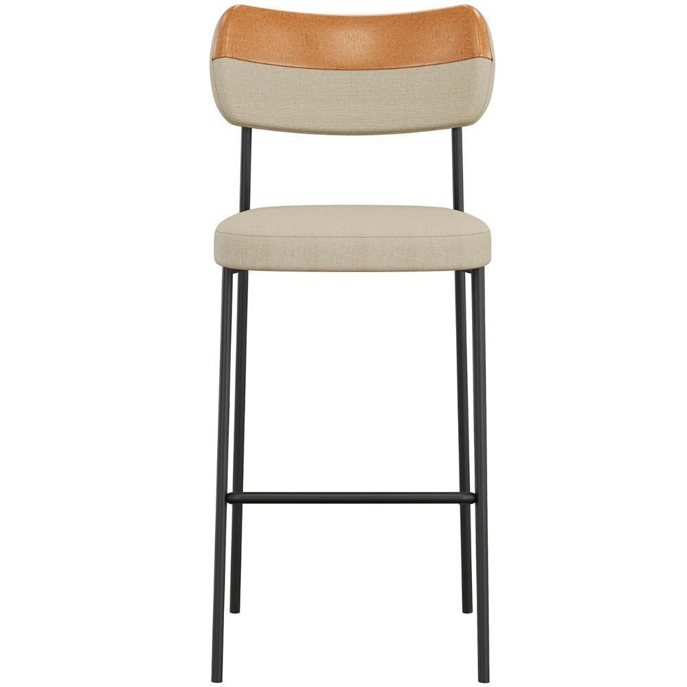 Banqueta Alta Bar Estofada Kit 4 Milli Linho Caramelo/areia A14 - Mpozenato - 4