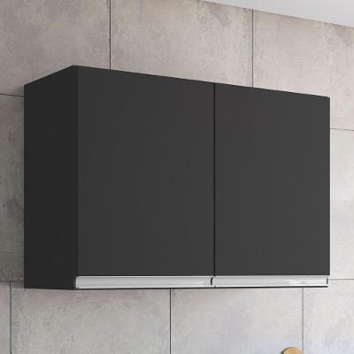 Armário De Cozinha Aéreo 80cm Com 2 Portas Andréia Preto - Ajl Móveis