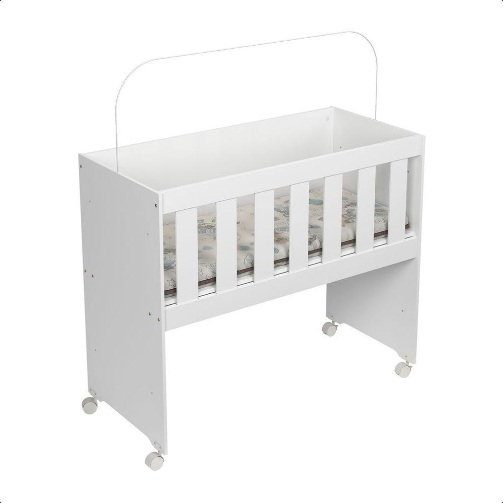 Mini Berço Moisés Trocador Com Colchão Multifuncional 5x1 Branco - 2