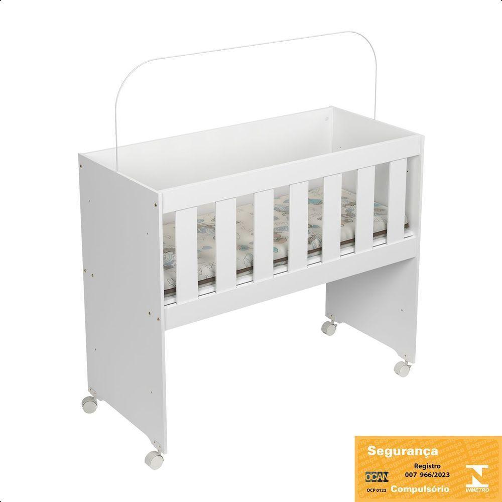 Mini Berço Moisés Trocador Com Colchão Multifuncional 5x1 Branco - 3