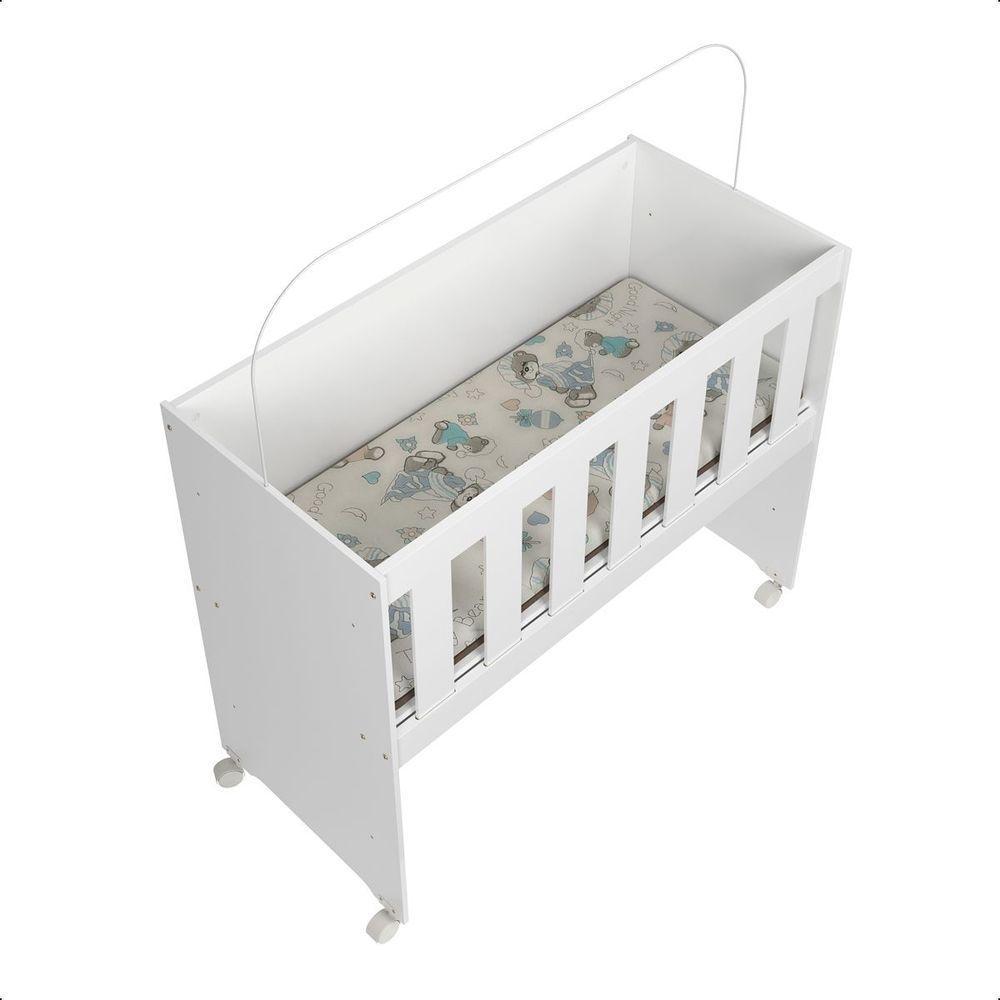 Mini Berço Moisés Trocador Com Colchão Multifuncional 5x1 Branco - 4