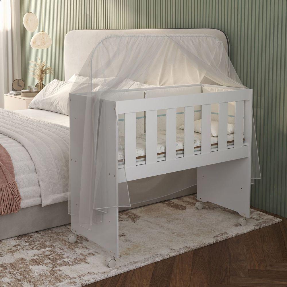 Mini Berço Moisés Trocador Com Colchão Multifuncional 5x1 Branco - 8