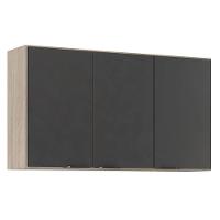 Armário Aéreo Para Cozinha Firenze 3 Portas Avena Grafito - Demóbile - 1