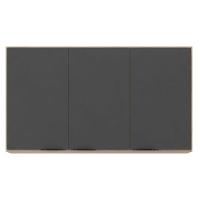 Armário Aéreo Para Cozinha Firenze 3 Portas Avena Grafito - Demóbile - 2