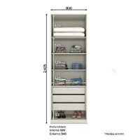 Armário 2 Portas 3 Gavetas Predileto Areia - Henn - 2