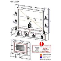 Estante Com Suporte Tv 65" E Leds Berlim Multimóveis V3384 Branca Branco - 5