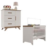 Berço Americano E Cômoda Ambiente Retro Maya Off White Carvalho – Canaã - 2