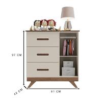 Berço Americano E Cômoda Ambiente Retro Maya Off White Carvalho – Canaã - 8