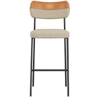 Banqueta Alta Bar Estofada Kit 2 Milli Linho Caramelo/areia A14 - Mpozenato