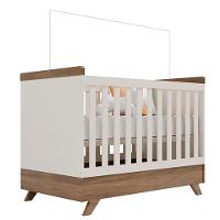 Berço Americano Retro Vitória Off White Carvalho Com Colchão Ortobom – Canaã - 2