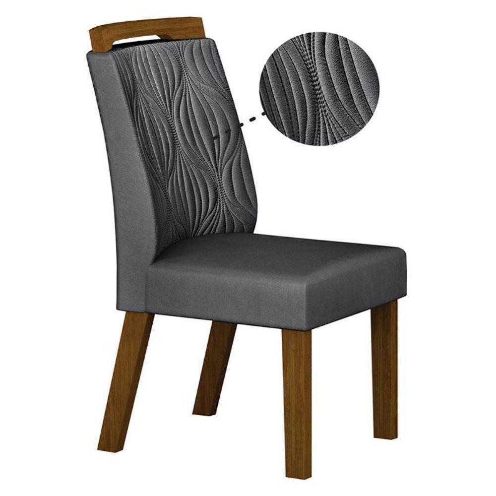 Cadeira Para Mesa De Jantar Ilhéus Mdf Kit 2 Peças Joli Chumbo – Leifer Móveis - 4