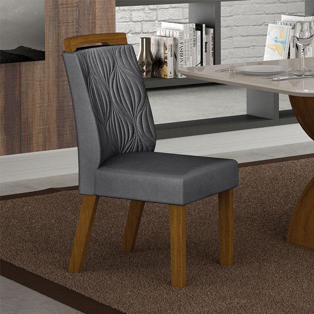 Cadeira Para Mesa De Jantar Ilhéus Mdf Kit 2 Peças Joli Chumbo – Leifer Móveis - 5