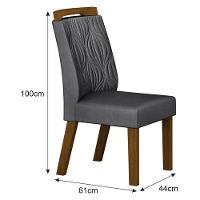 Cadeira Para Mesa De Jantar Ilhéus Mdf Kit 2 Peças Joli Chumbo – Leifer Móveis - 2