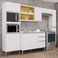 Cozinha Aline Com Balcão E Paneleiro Branco - Poquema - 2