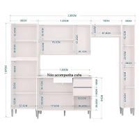 Cozinha Aline Com Balcão E Paneleiro Branco - Poquema - 3