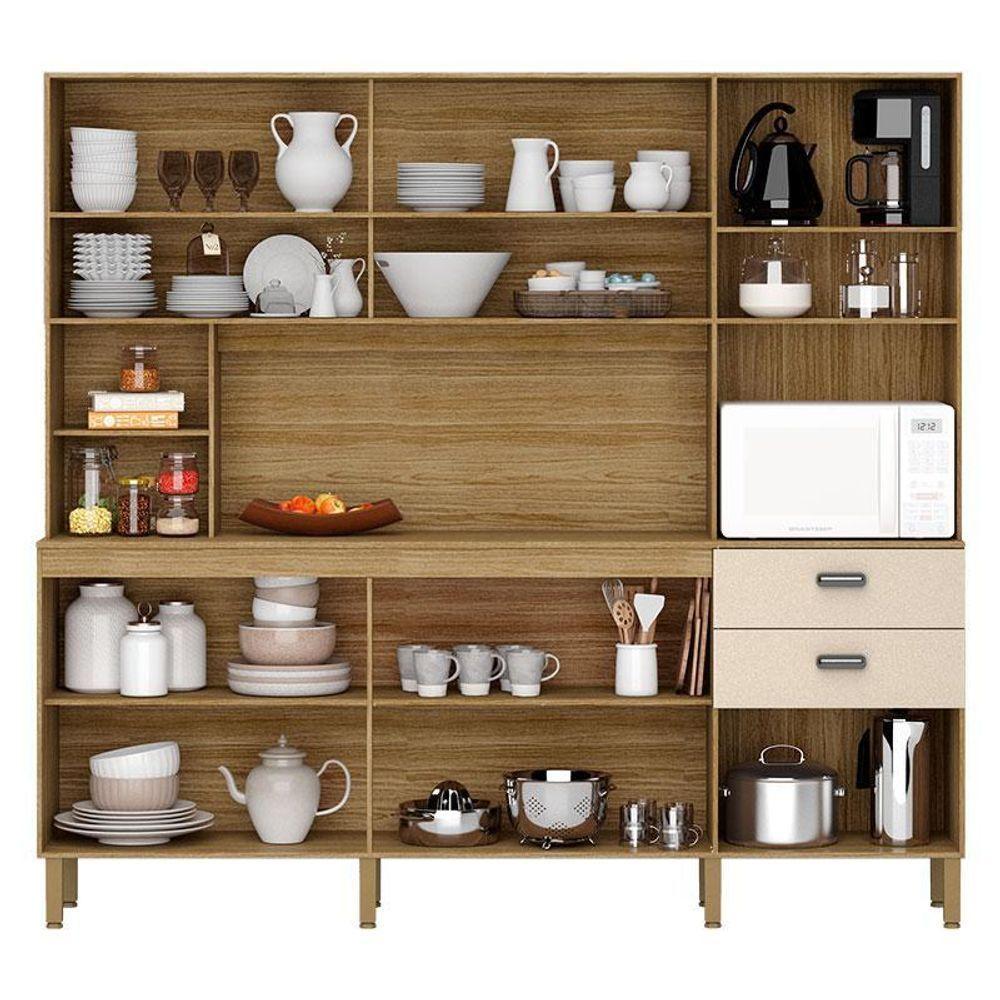 Cozinha Ambiente Intense 10 Portas E 2 Gavetas Freijó Vanilla - Kits Paraná - 3