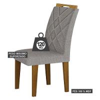 Cadeira Para Mesa De Jantar Larissa New Mdf Kit 2 Peças Freijó Linho Cinza - Leifer Móveis - 3