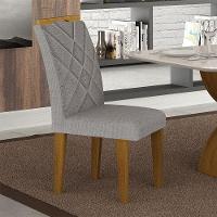 Cadeira Para Mesa De Jantar Larissa New Mdf Kit 2 Peças Freijó Linho Cinza - Leifer Móveis - 5