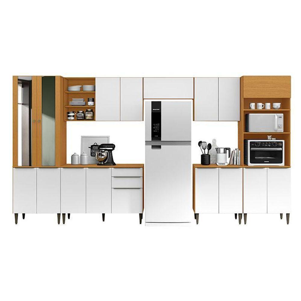 Cozinha Modulada Luana Composição 1 Cinamomo Branco - Aramóveis - 1