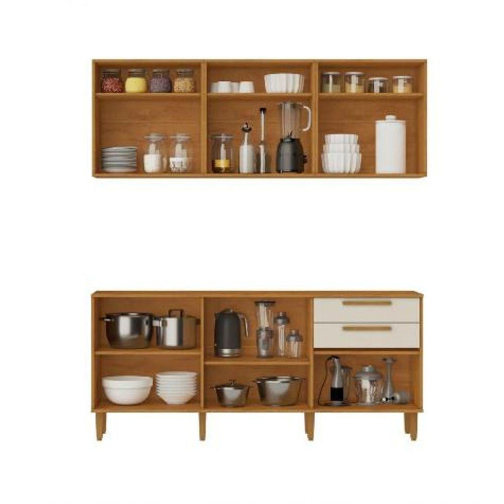 Cozinha Completa 11 Portas 2 Gavetas Lorena Kaiki Móveis - Nature/off - 3